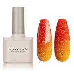 MAYCHAO Color Changing Gel Nail Polish Yellow-Orange Temperature Change Gel Polish Soak Off Nail Lamp Nail Art Manicure Salon DIY at Home