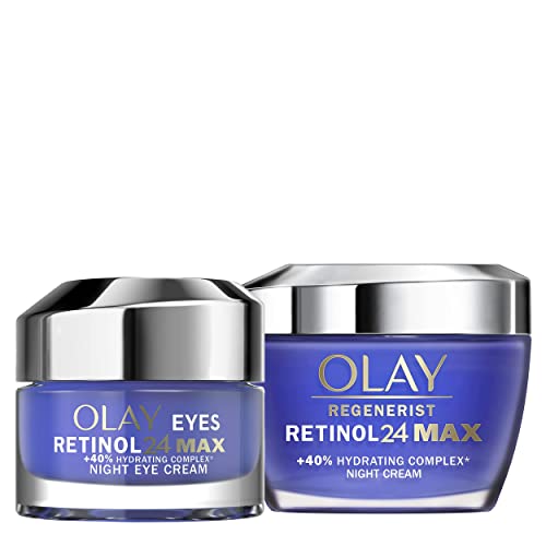 Olay Retinol 24 Night Cream + Collagen Peptide 24 Face Cream, Moisturiser Face Women Skin Care Sets & Kits, 2x 50 ml