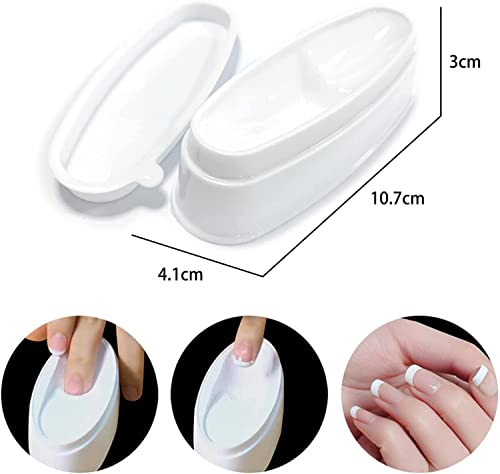ELMACRAFT Durable Easy French Dip Tray Dipping Powder Container Dual Use for Short Extended Nails Molding for White Pink Smile Line Pack of 1YS-2
