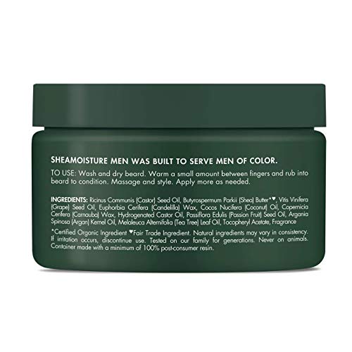 Shea Moisture Maracuja Oil & Shea Butter Beard Balm Shape-Smooth & Define by for Men - 4 oz Balm