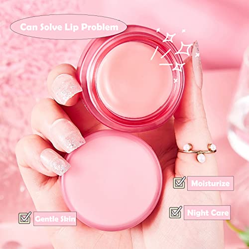 Lip Sleeping Mask, Lip Sleep Mask Overnight Lip Skincare Lip Oils, Lip Moisturiser for Dry Chapped Peeling Cracked Lips Fades Lip Lines, Lip Balm