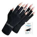 Saviland UV Gloves for Gel Nails - UPF200+ High-tech UV Protection Gloves for Manicures, Anti UVA&UVB 999+ UV Nail Gloves for Nail Lamp Skin Care