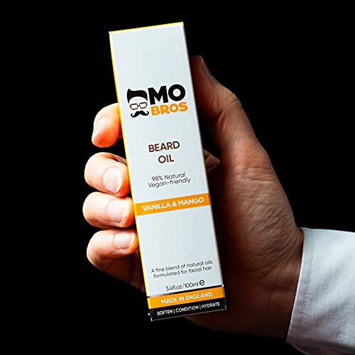 Beard Oil 100ml | Vanilla & Mango | Beard Care for Men | Softens, Hydrate & Conditions Facial Hair | Promotes Growth, Reduces Dryness & Itching |