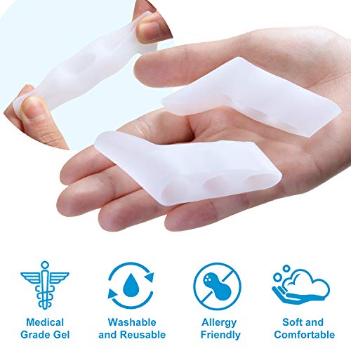 Bukihome Little Toe Separators to Correct Overlapping Toes, Gel Toe Separators for Pinky Toes Separation and Protection - 8 Pack
