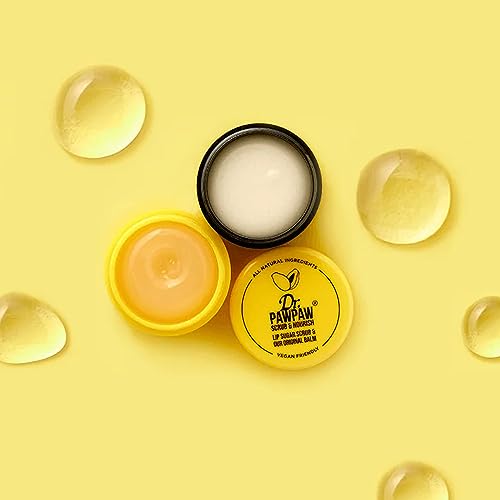 Dr. PAWPAW Scrub & Nourish - Lip Scrub, Lip Balm, Lip Mask, Sugar Scrub, Lip Repair, Lip Restoration, Smooth Lips, Chapped Lips, Pawpaw Balm, Nat