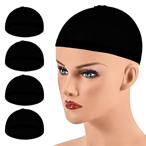 Stocking Wig Cap Ultra Thin - 4 Pieces, Breathable, Sweat Absorber & Stretchable Wig Caps for Women, One Size Fits All (Light Brown)