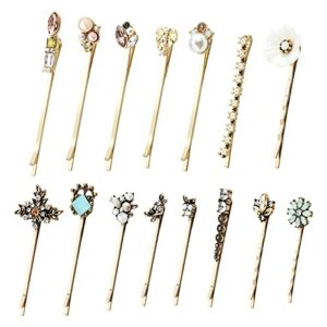 15Pcs Hair Clips for Women, Vathery Vintage Hair Grips, Classy Flower Hair Slides Pins for Fine Hair, Ladies Barrettes and Girls Headwear Styling