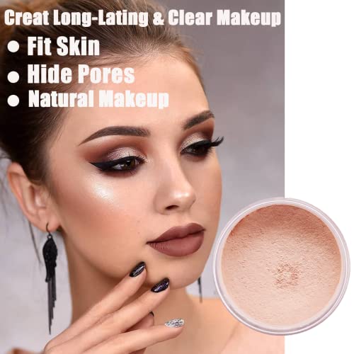 Invisible Fixing Face Powder,Pink Makeup Setting Matte Face Powder,Touch-proof Translucent Setting Powder,Loose Powder Makeup,Long Lasting Matte
