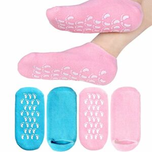 2 Pairs Soft Moisturizing Socks，Gel Lining Infused with Essential Oils and Vitamins for Dry Hard Cracked Skin Moisturizing Day Night Care Skin (B