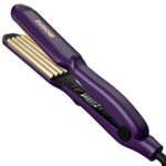 DSHOW Ceramic Hair Crimper Straightener Crepe Iron Large Plates (Purple)