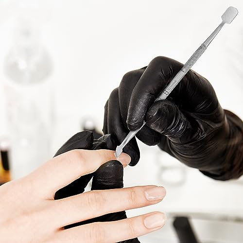 Cuticle Nipper with Cuticle Pusher Nail Cuticle Nipper Silver Stainless Steel Sharp Blades Manicure Tools with Double Spring Nail Care Pedicure N