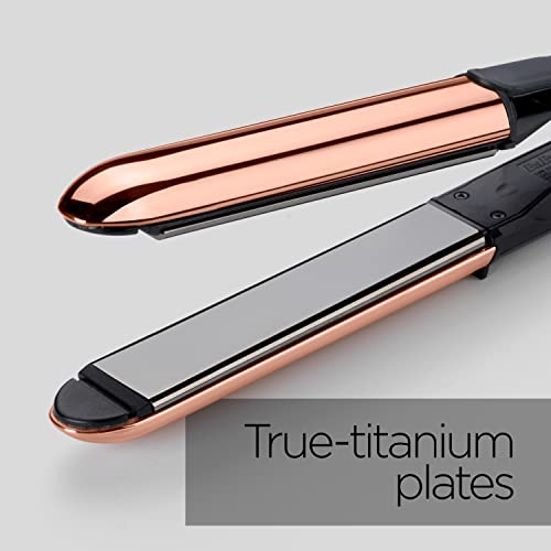 BaByliss Straight and Curl Brilliance Hair Straightener and Curler, curved metal design, Up to 235C True-Titanium plates