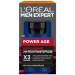 L'Oréal Men Expert Face Care Against Wrinkles, Anti-Ageing Moisturiser for Men, Cream with Hyaluronic Acid Suitable for Tired and Matte Skin, Pow