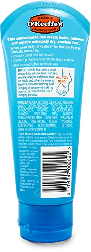 O'Keeffe's Healthy Feet, 80ml – Foot Cream for Extremely Dry, Cracked Feet | Instantly Boosts Moisture Levels, Creates a Protective Layer & Preve