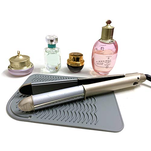 Large Heat Resistant Mat for Curling Irons, Hair Straightener, Flat Irons and Hot Hair Styling Tools, Gray