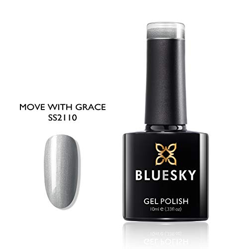 Bluesky Gel Nail Polish, Spring 2021 Collection, Move With Grace Ss2110, 10 ml, Silver, Metallic, Shimmer (Requires Curing Under LED or UV Lamp)