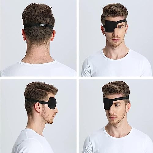 2PCS - 3D Black Eye Patches for Adults | Adjustable Eye Patch | Premium Quality Eyepatch for Adult | Medical Eye Patch for Recovery After Catarac
