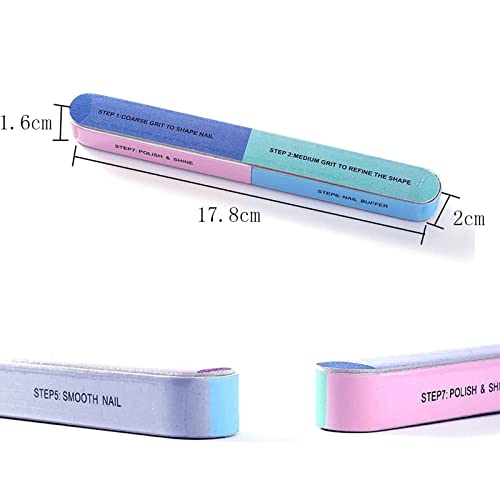 8 Pack Nail Buffer,Nail File Buffer Block, 7 Way Nail File,Removes Ridges,for Manicure Buffer Block Acrylic Gel Nails Remover, Women Home & Salon