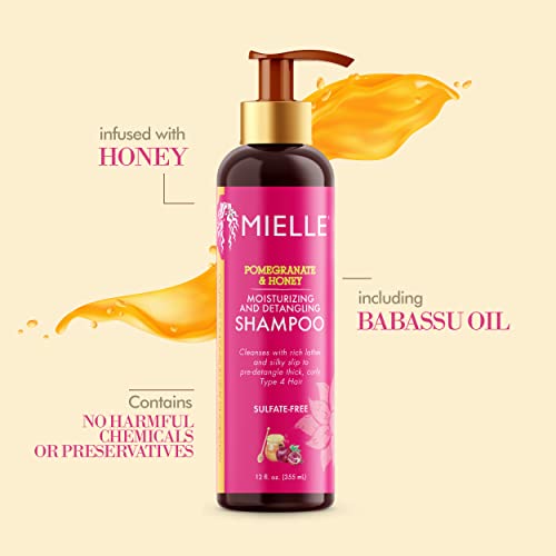 Mielle Organics Pomegranate & Honey Moisturising Detangling Sulphate-Free Shampoo For Type 4 Curly Hair 355ml