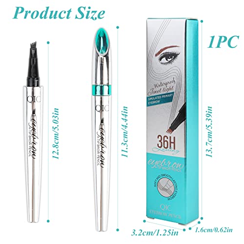 Eyebrow Pencil Tattoo Eyebrow Pen Waterproof Microblading Eye Brow Makeup Tool with Fork Tip Long-lasting for Natural Hair Like Defined Smooth Br