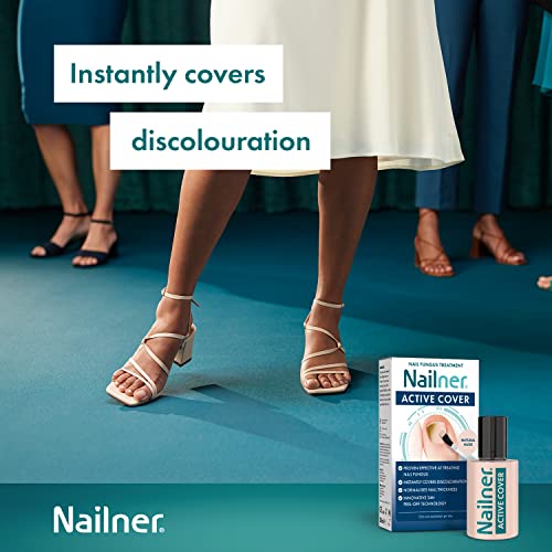 Nailner Active Cover - Nail Fungus Treatment - Instantly Covers Discoloured Nails - Innovative 24 Hour Peel Off Technology - Nude - 30ml
