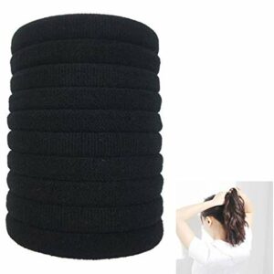 20-Pcs Elastic Hair Bands No metal for Thick Heavy and Curly Hair Black
