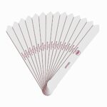 Compact Nail Files Pack 12 Dual Sided 180/240 Grit Emery Boards Professional Manicure Pedicure Grooming Tool for Home & Salon