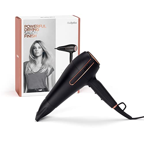 BaByliss Super Power 2400W Hair Dryer, Salon AC Professional motor, Strong fast drying airflow Black