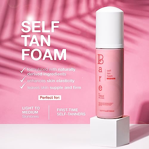 Bare by Vogue - Medium Tan Self-Tanning Foam - Suitable for All Skin Types - Self Tanner for Face & Body - Long-Lasting Fake Tan - 150ML