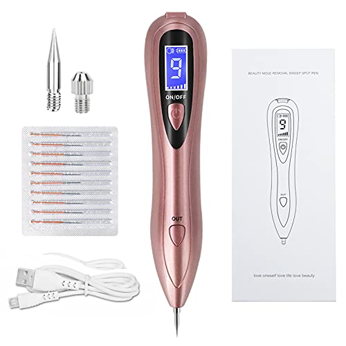CHRERNA Skin Tag Pen Remover Kit, Mole Pen Removal Kit with 9 Strength Levels &Replaceable Accessories, Plasma Pen for Freckle, Age Spots,Nevus (