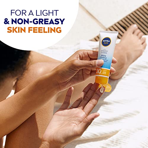 NIVEA UV Face Shine Control SPF50, Face Sun Cream, UV Face Cream, Moisturising Cream for Daily Use, Sunscreen for Immediate UVA/UVB Protection, 5