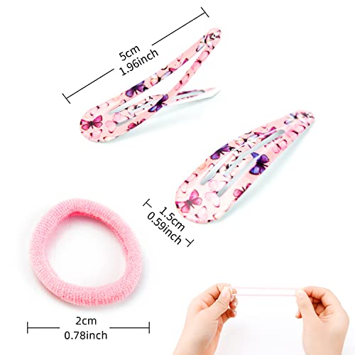Hair Clips Hair Bands Set, Canvalite 40pcs Snap Girls Hair Clips and 100pcs Baby Girls Hair Bands for Girls Kids Baby, Hair Clips Girls for Fine