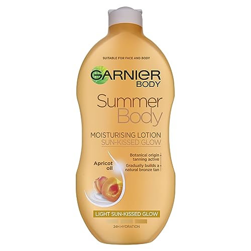 Skinactive Body Garnier Summer Body Gradual Self Tan Moisturiser Light, Hydrating Tanning Lotion for a Glowing Sunkissed Tan 250 ml