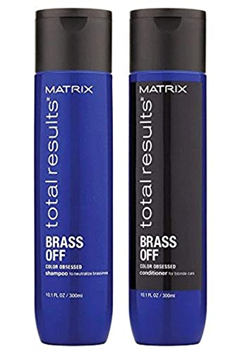 Matrix Total Results Brass Off SHAMPOO And CONDITIONER 300ml Duo Pack | For Neutralizing Brassy Tones And Enhancing Blonde Hair