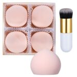 Smilcloud 4 Pcs Makeup Sponges Ultra Soft Expanding Marshmallow Sponge Makeup Beauty Blender Concealer Blenders with Foundation Brushes