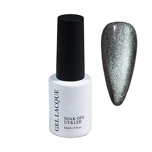 Gel Nail Polish, Gel Nail Kit With Magnet Glitter Gel Polish, Pearl Shell Reflective Sparkle Shiny Clear Pastel Cat Eye UV Gel Nail Polish Set Us