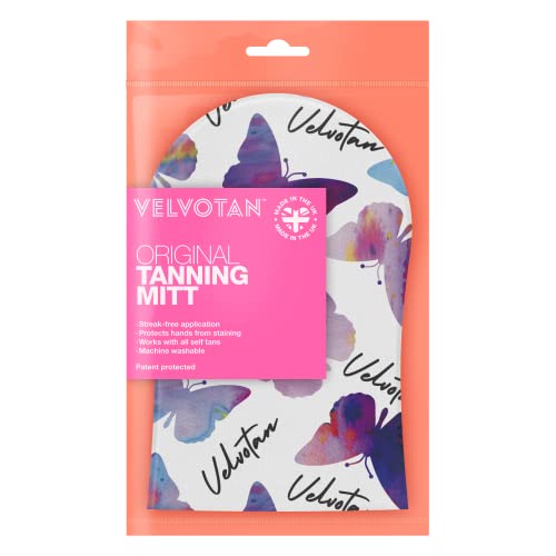 PEACHY - The Original Tanning Mitt VELVOTAN - Self Tanning Applicator - Clever Lotion Resistant - Reusable - Sleek Application
