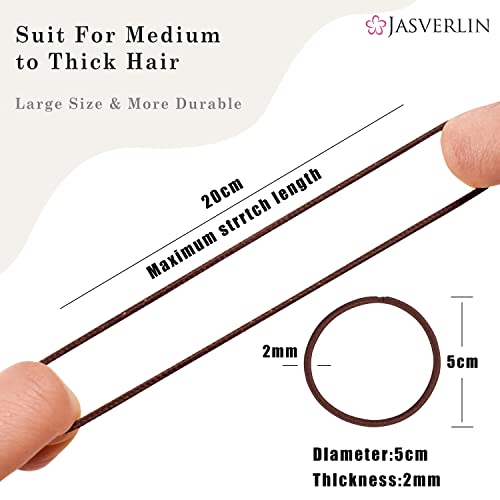 JASVERLIN Small Hair Elastics, Seamless Thick Hair Ties, No Pull Ponytail Holders Braided Hair Tie Styling Bands for Fine to Medium Hair, Women G
