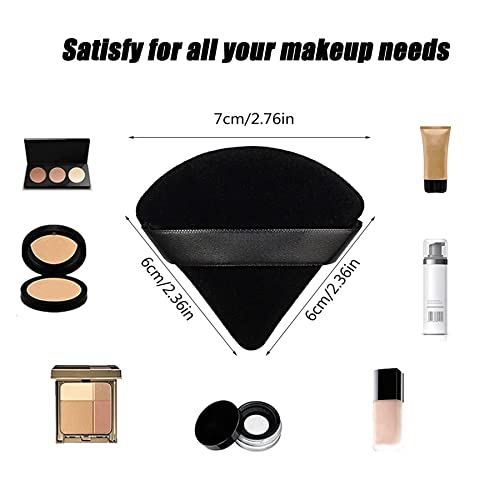 Powder Puff Face Triangle for Loose Powder Body Eyes Cosmetic Foundation (2 Triangle, 1 Mini)