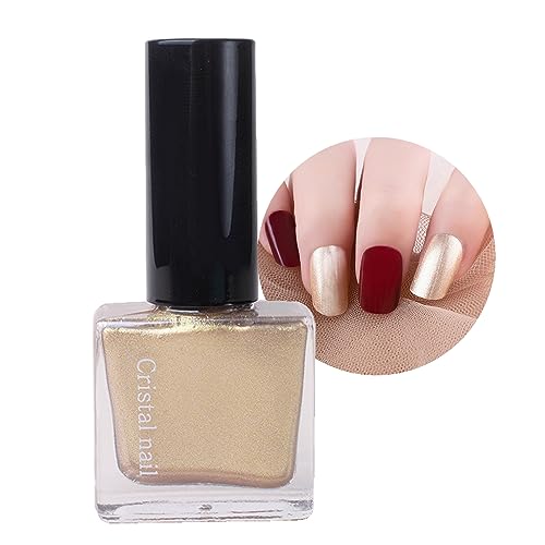 Gold Glitter Nail Polish - Champagne Color Nail Polish - Quick Drying Long-Lasting Nail Varnish - Peel Off Nail Polish No UV Needed - No Odor Non