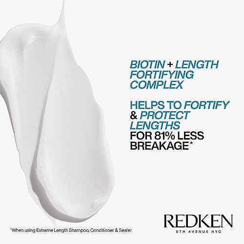 REDKEN Conditioner, Biotin & Castor Seed Oil, For Longer, Stronger Hair, Extreme Length, 300 ml