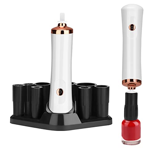 Electric Nail Lacquer Shaker, Glue Shaker for Eyelash Extensions with Base, Electric Shaker Time Saving Handsfree Tool with 2 Connectors and 8 Si