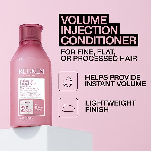 REDKEN Conditioner, For Flat/Fine Hair, Adds Lift & Volume, Volume Injection, 300 ml