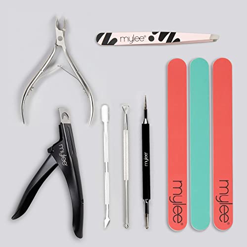 Mylee Professional Slant Tip Tweezer for Facial Hair Removal and Eyebrow Shaping, Precision Stainless Steel Tweezer for Removing Splinters & Ingr