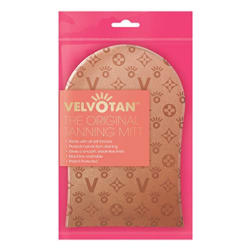 PEACHY - The Original Tanning Mitt VELVOTAN - Self Tanning Applicator - Clever Lotion Resistant - Reusable - Sleek Application