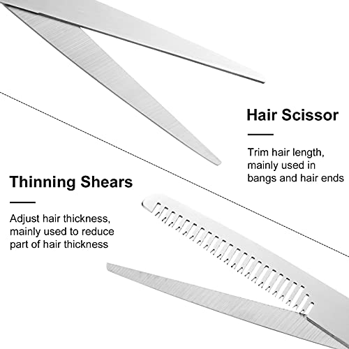 Pinenuts 5 PCS Home Hair Cutting Tool Home Trimmer Styling Kits for Layers Bangs Trims Split Ends Professional Shears Hair Cutting Scissor