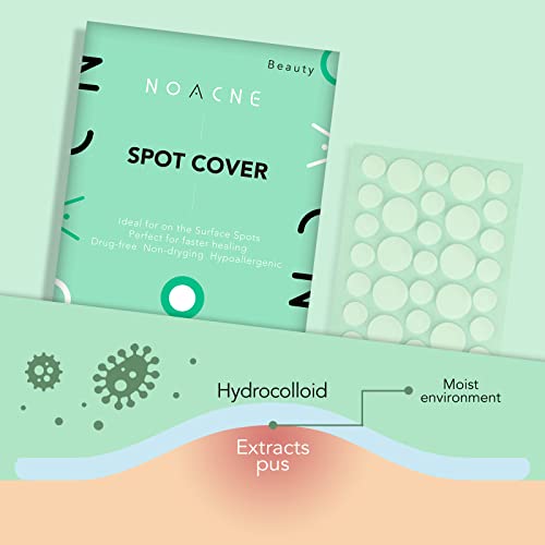 Pimple Patches, Spot Patches, NOACNE Hydrocolloid Patches for Acne Spot Treatment Sticker Anti Blemish Acne Patch 144 Dots, green