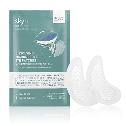 skyn ICELAND Dissolving Microneedle Eye Patches with Hyaluronic Acid & Peptides: to Hydrate, Firm and Smooth Fine Lines (1 Pack)