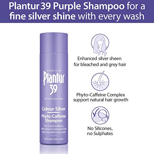 Plantur 39 Purple Shampoo 250ml | Enhanced Silver Sheen for Bleached and Grey Hair | Prevents and Reduces Hair Loss and Supports Hair Growth
