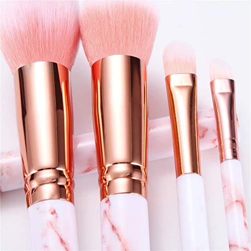 Makeup Brushes Sets Glamour Gaze 16PCS Pink Marble Make up Brushes Foundation Eyeshadow Concealer Eyebrow Blush Brush Set With Makeup Brush Holde